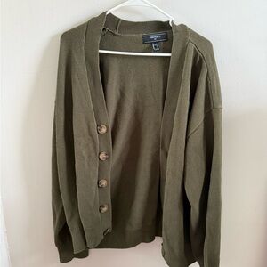 Forever 21 Men's or Women’s Olive Green Button-Up Cardigan Sweater